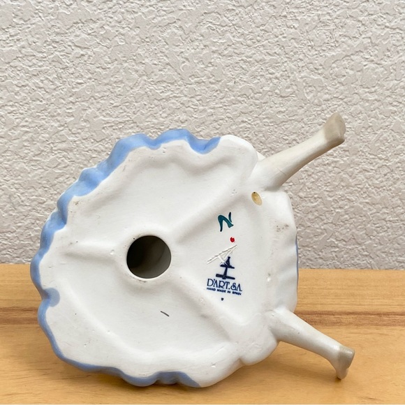 Vintage D’ART S.A. Blue/White Porcelain Sitting Girl Holding A Doll Figurine - Picture 10 of 14